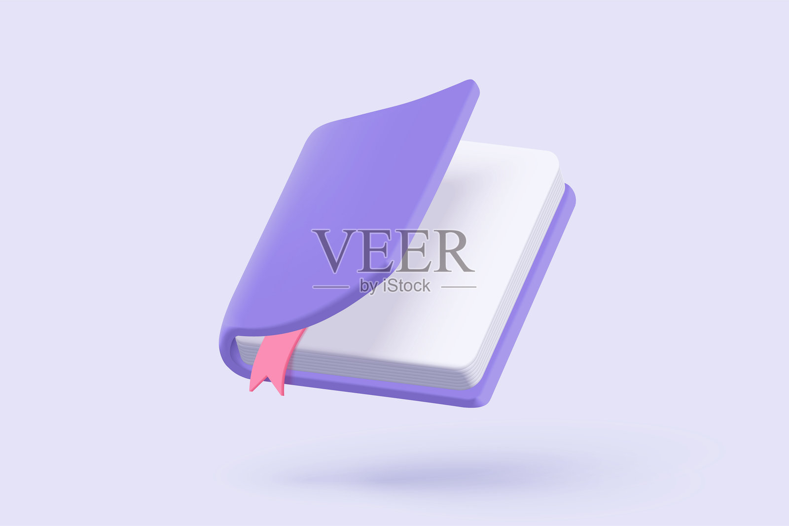 3D书籍、学习、教育、写作、阅读、学术、毕业、返校的简约图标，包含教科书和文具，矢量渲染插画插画图片素材