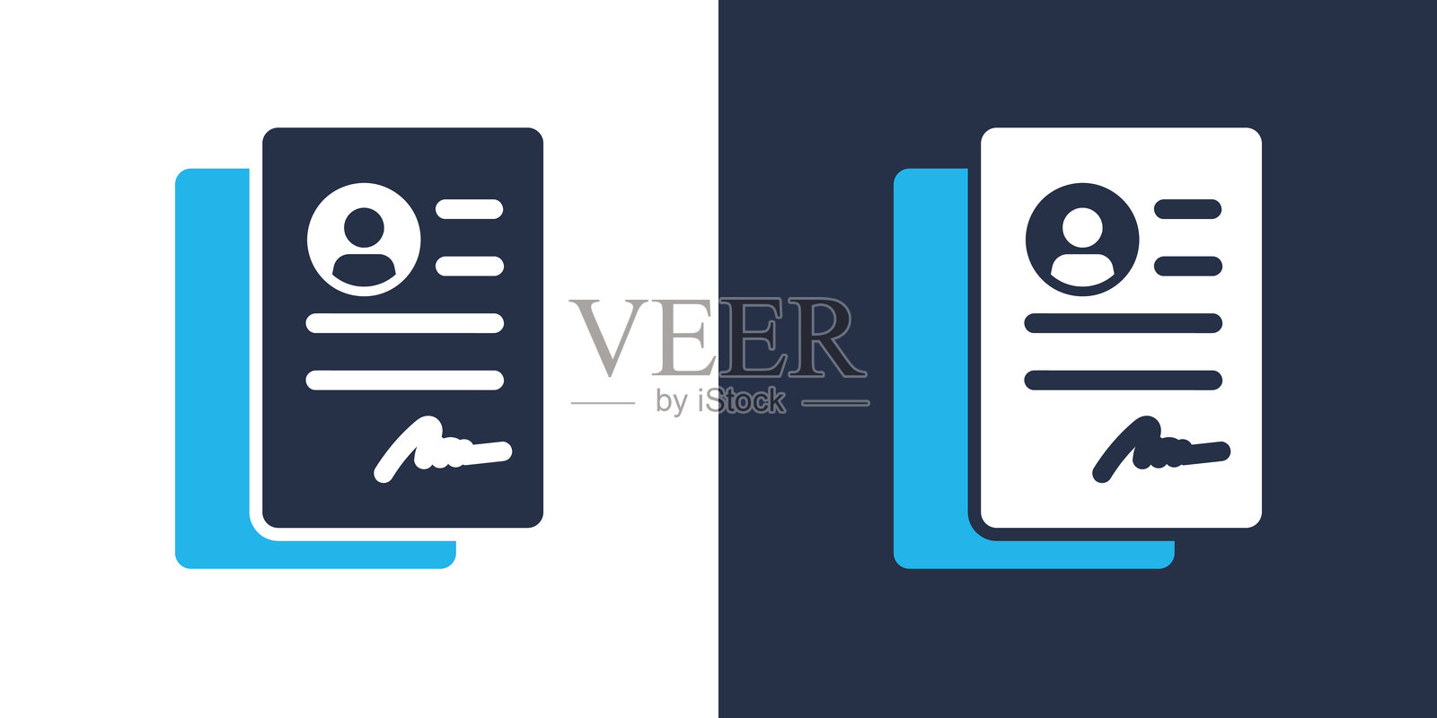 雇佣合同图标，简约像素风格，适用于任何地方插画图片素材