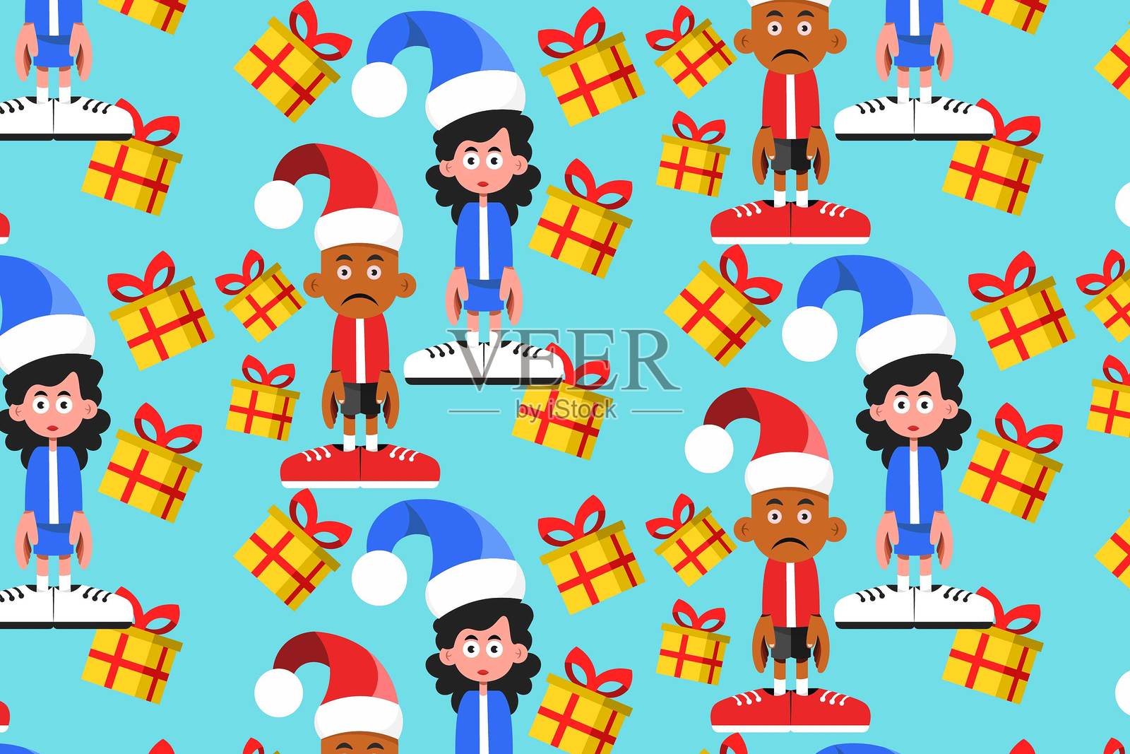 圣诞礼物图案插画图片素材