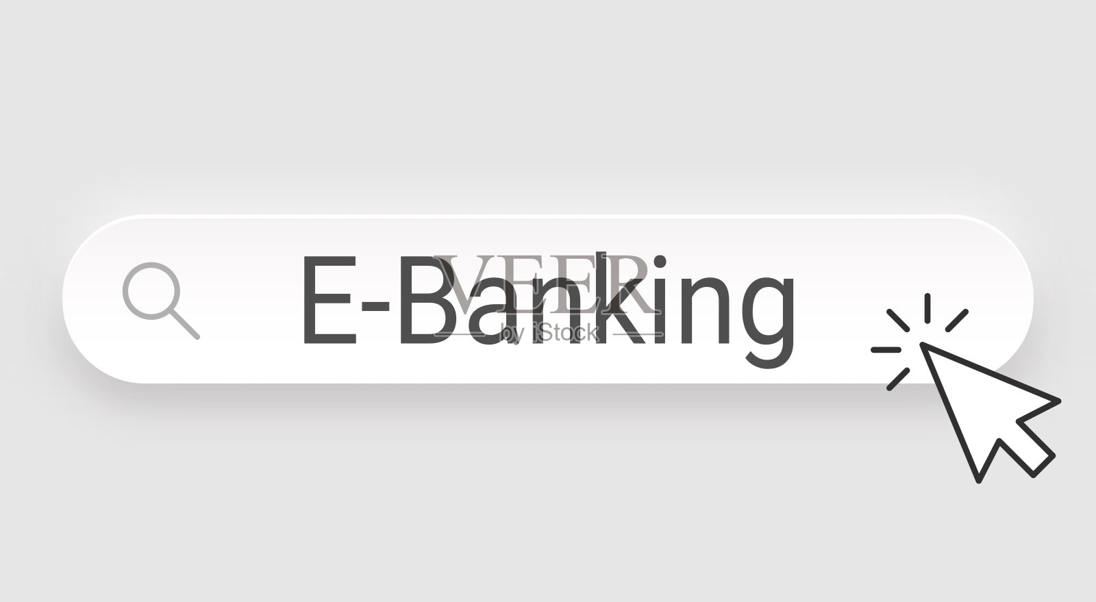 电子银行 - 带光标的搜索栏，背景空白插画图片素材