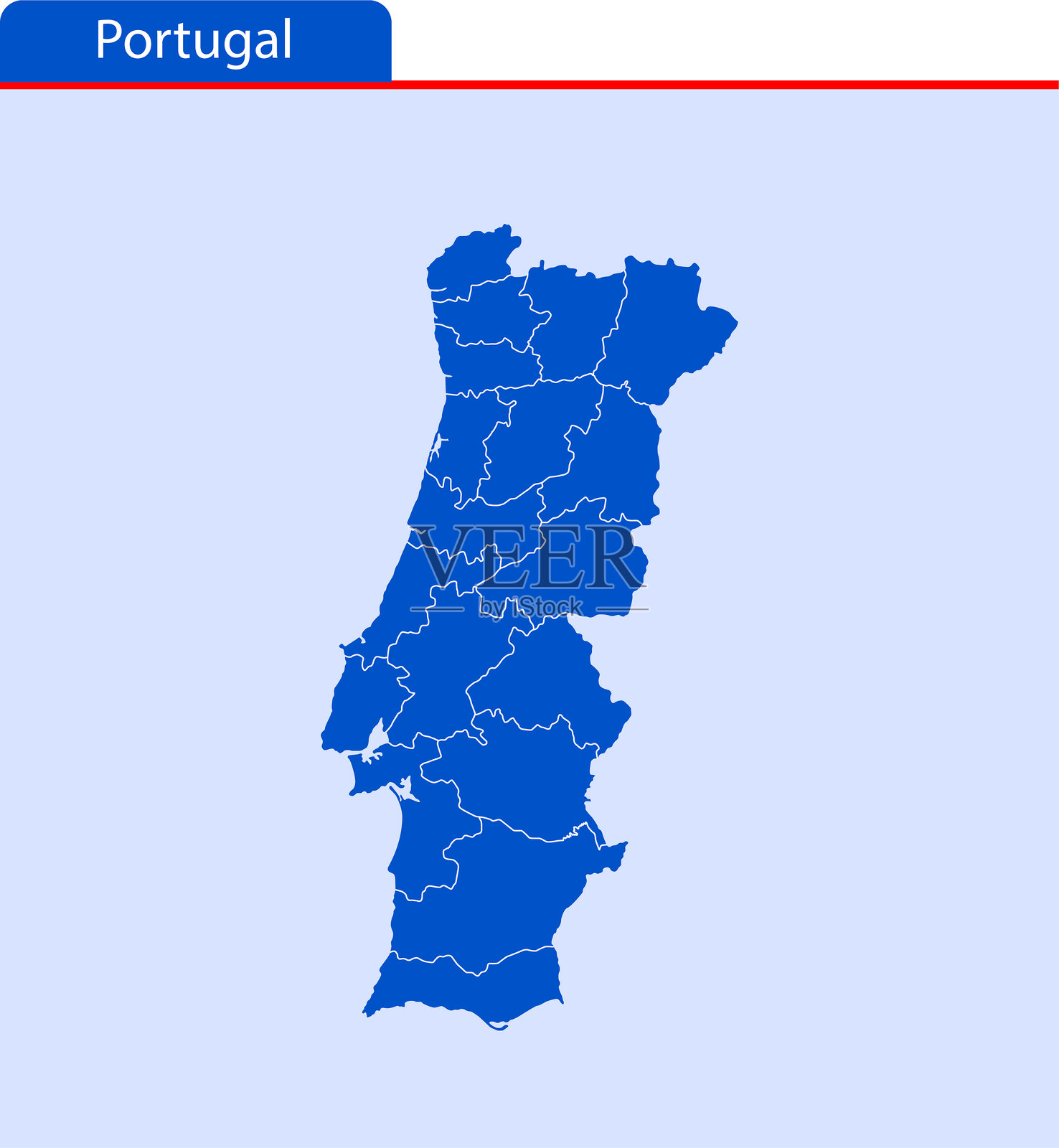 葡萄牙地图插画图片素材