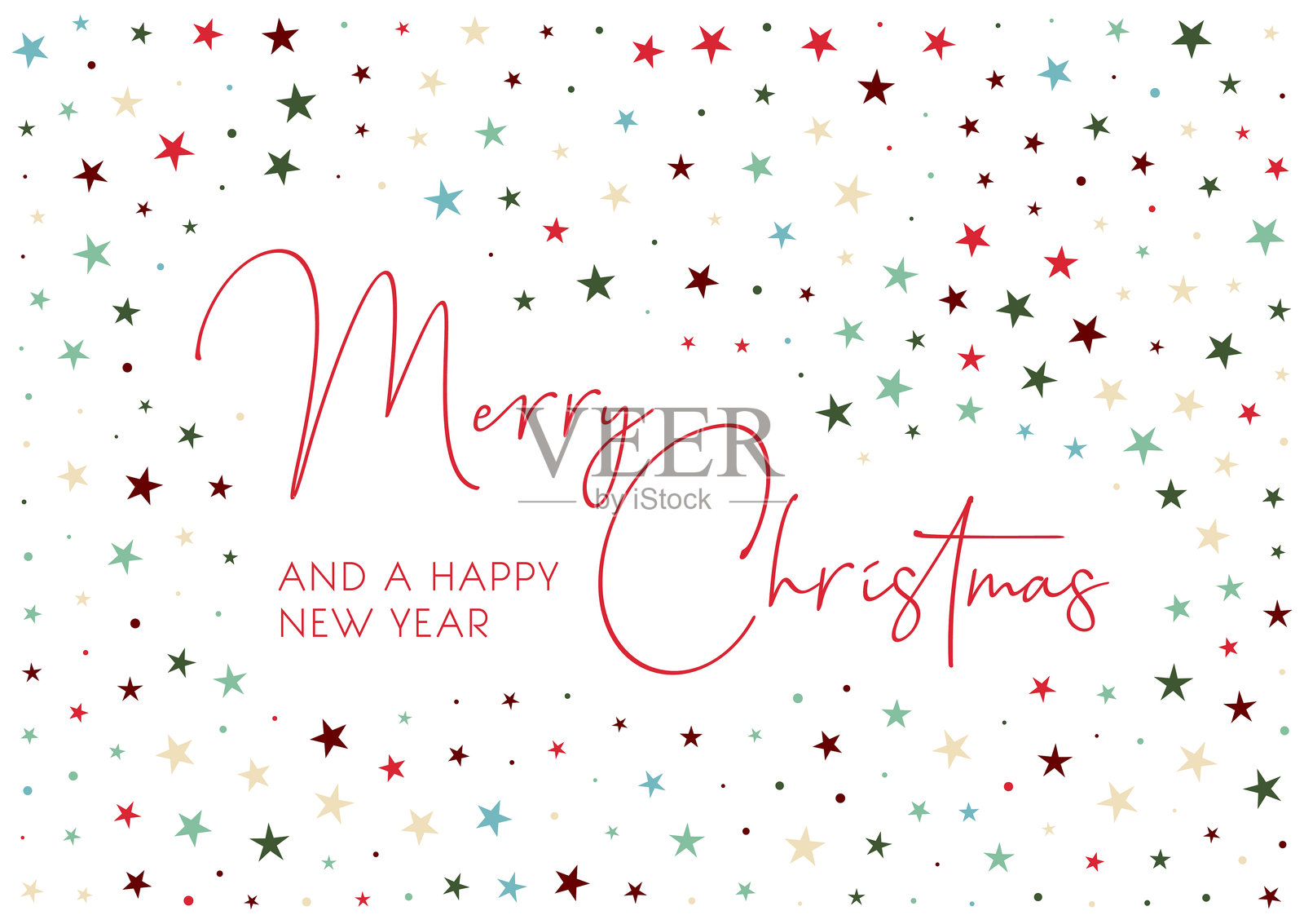 装饰性的圣诞节和新年背景，带有星星插画图片素材