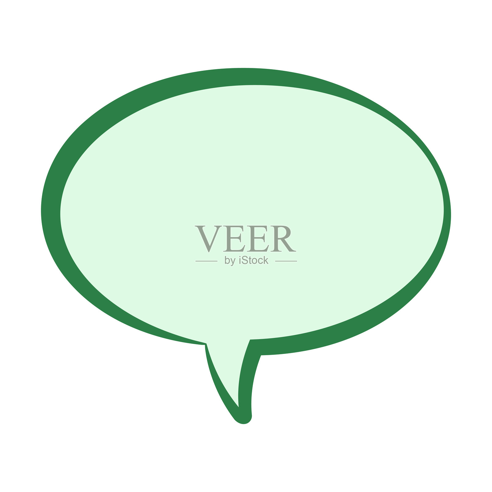 一个简单的绿色对话气泡插画插画图片素材