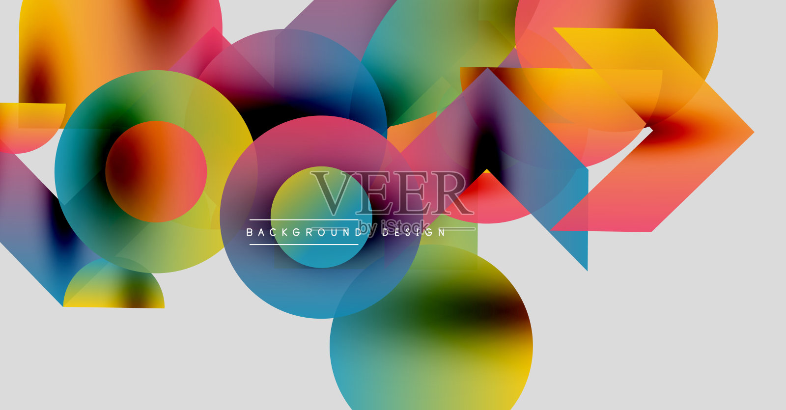 抽象的多彩形状重叠，营造出动态的视觉纹理。渐变色调融合，形成现代设计元素。插画图片素材