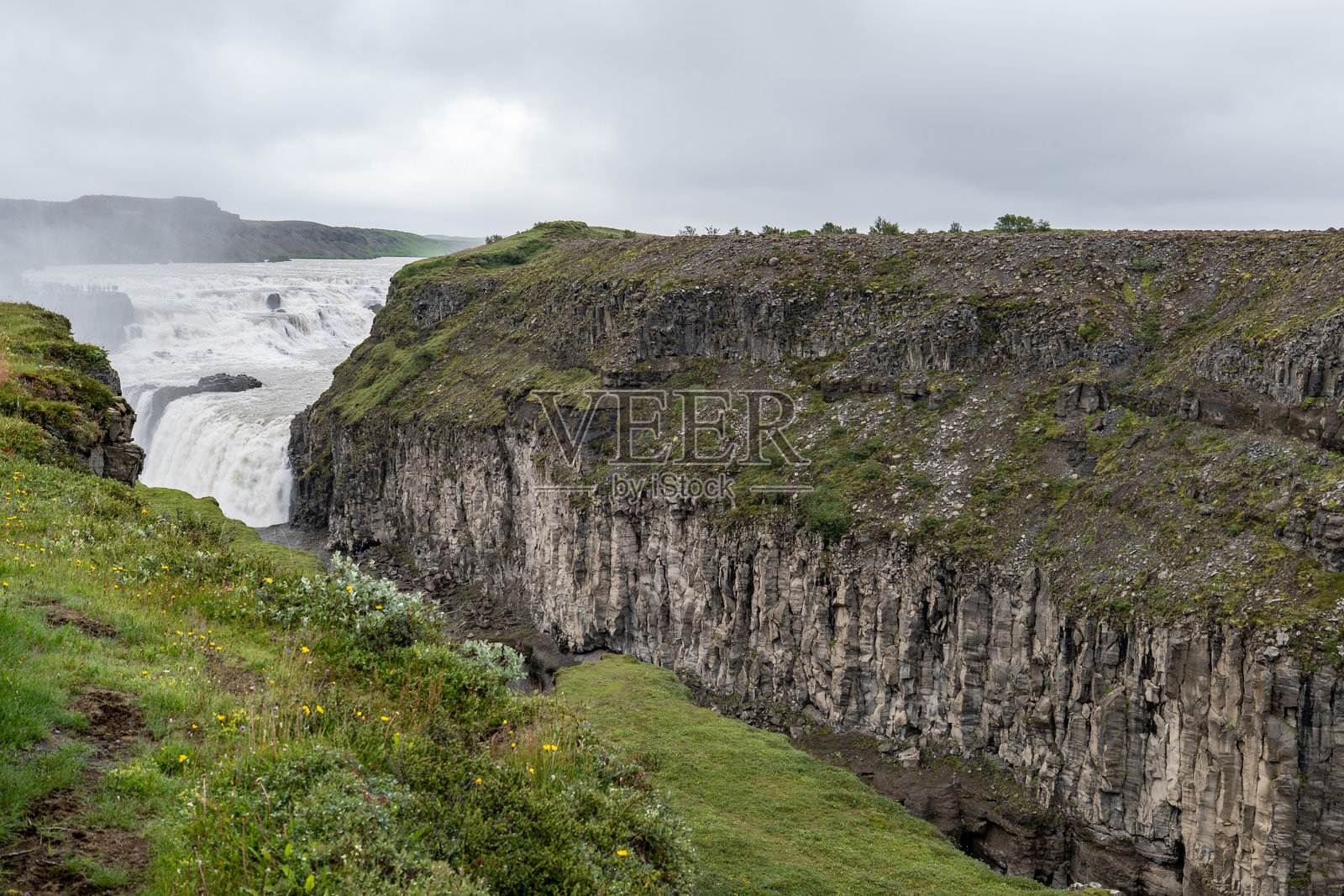 冰岛的黄金瀑布（Gullfoss）和惠特河（Hvítá）照片摄影图片