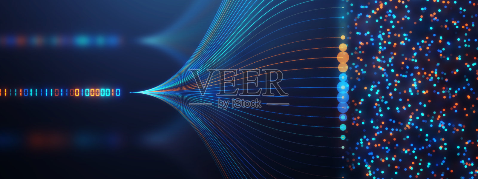 人工智能处理大数据的抽象可视化照片摄影图片