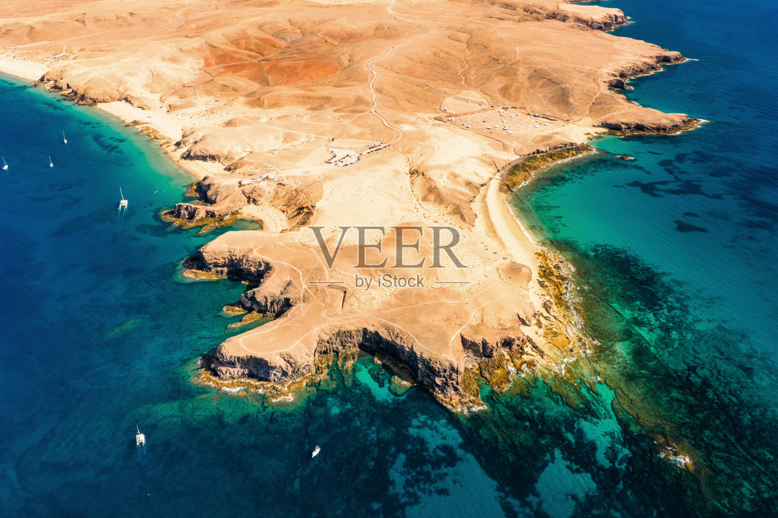 西班牙兰萨罗特岛加那利群岛的帕帕加约海滩照片摄影图片