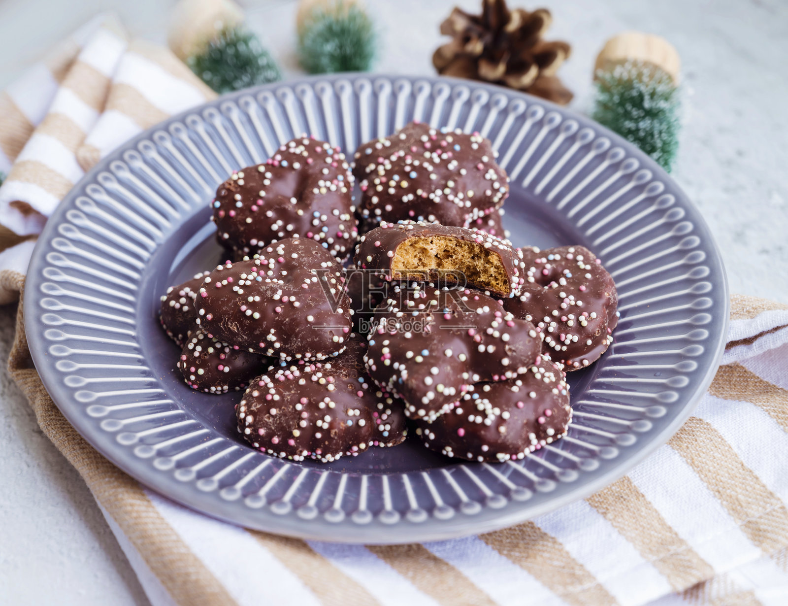 圣诞蜂蜜姜饼照片摄影图片