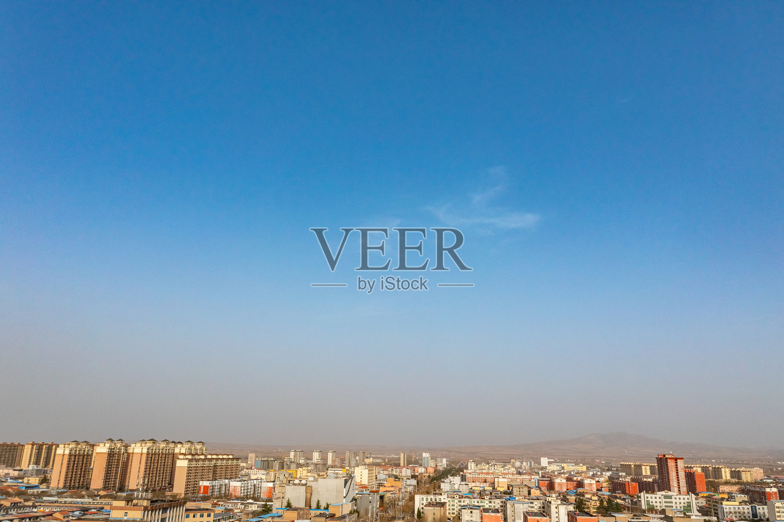 中国山西省万荣县的城镇风光航拍照片摄影图片