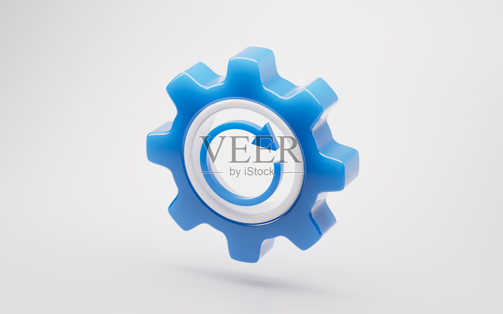 机械齿轮与工业自动化概念，三维渲染。照片摄影图片