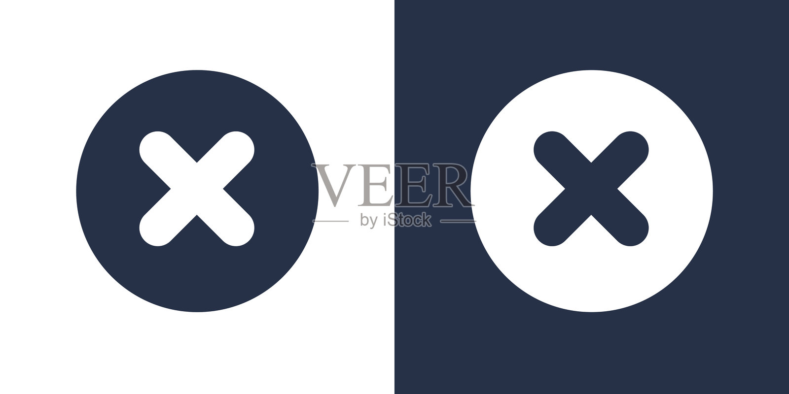 拒绝图标，实心图标。可应用于任何地方的实心图标，风格简约、像素完美且现代化。插画图片素材