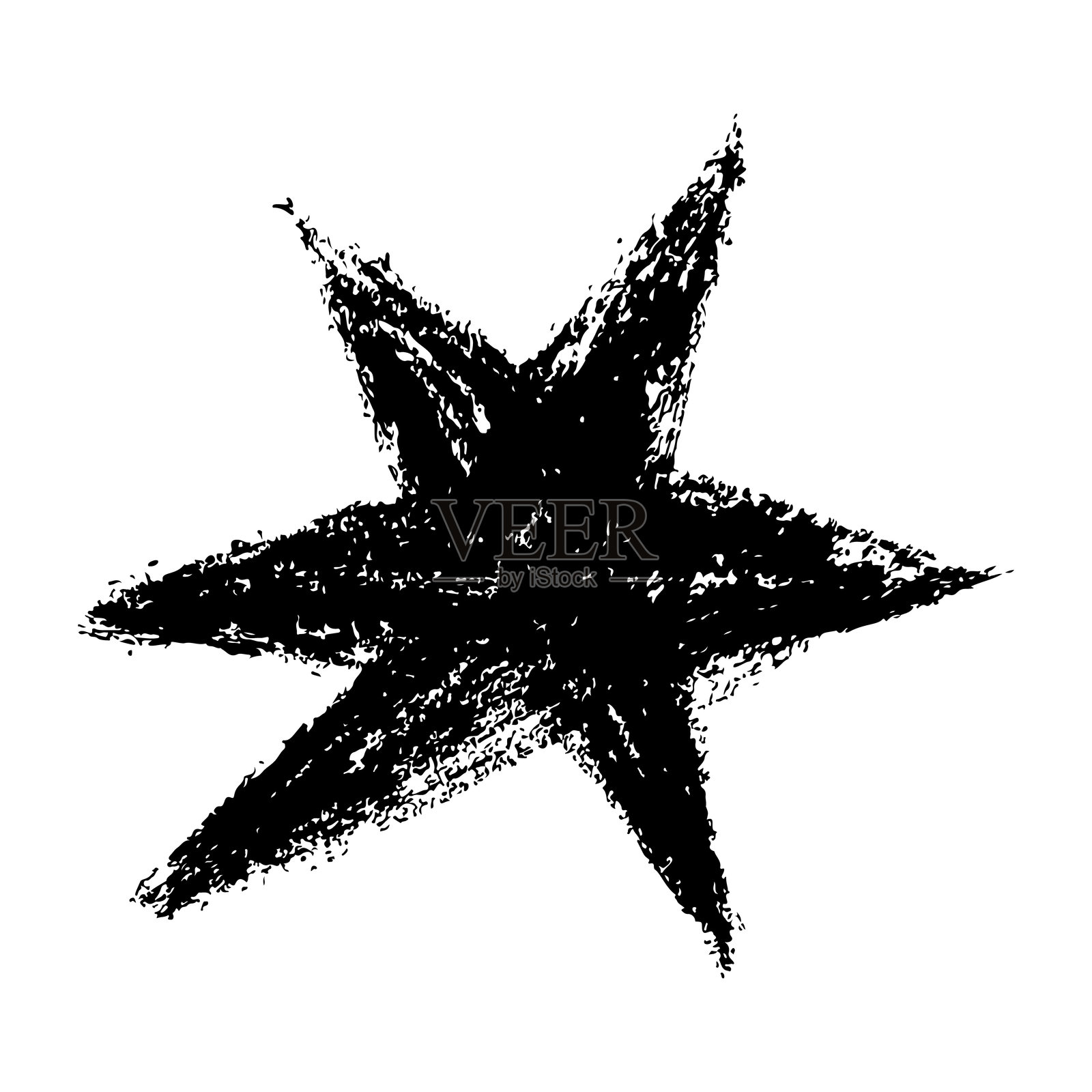 手绘的颓废风格星星矢量图插画图片素材