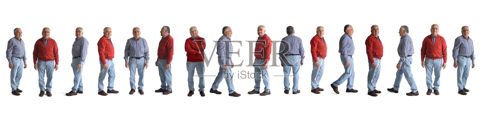 一群年长男性站立在白色背景前的剪影照片摄影图片