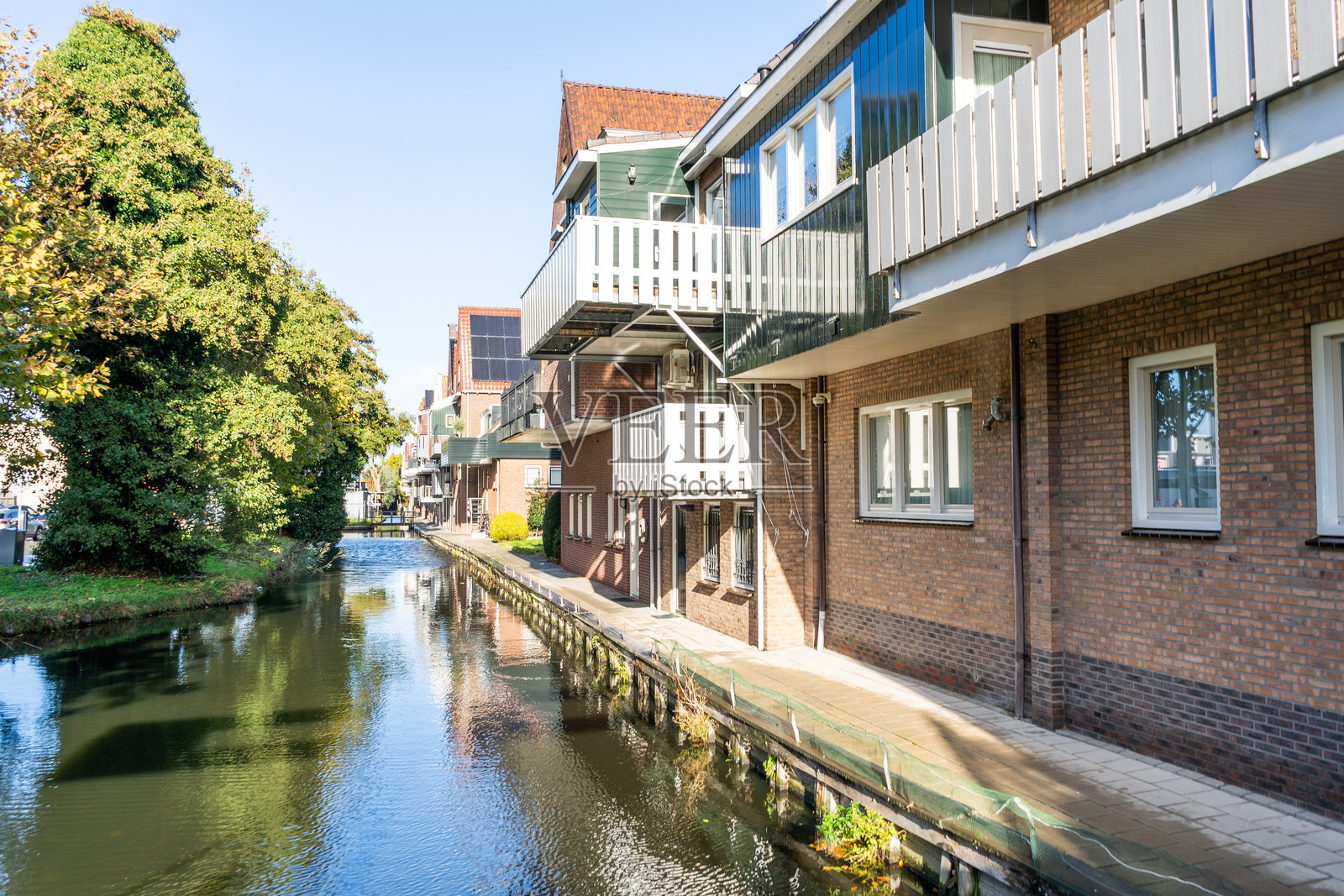 荷兰沃伦丹运河水屋街道照片摄影图片