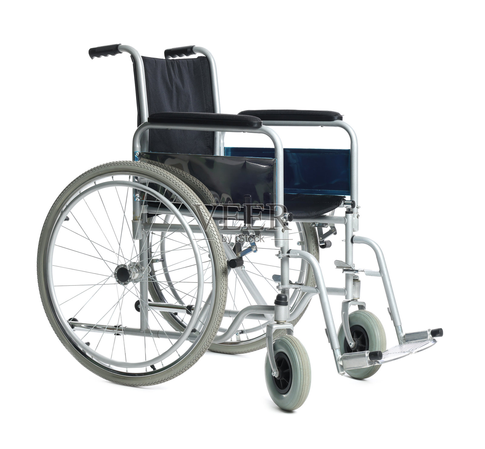 崭新的现代轮椅，无障碍，孤立在白色背景上照片摄影图片