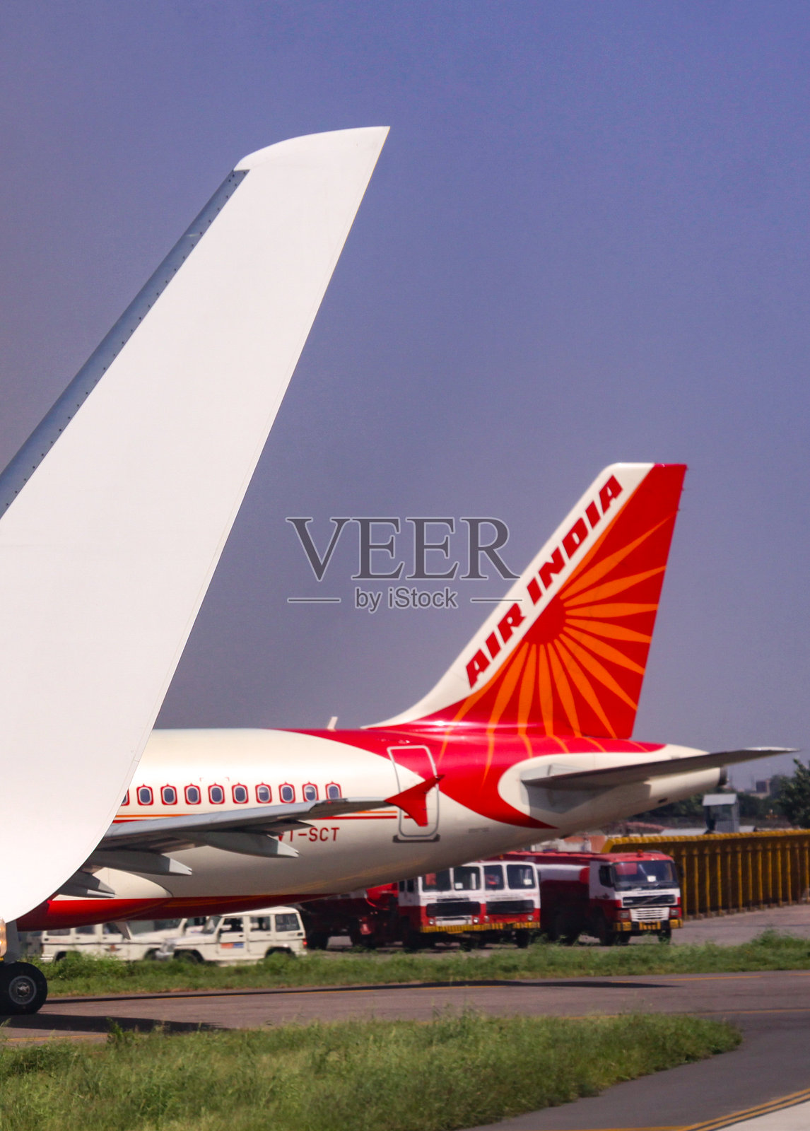 印度航空在印度德里的德里机场照片摄影图片