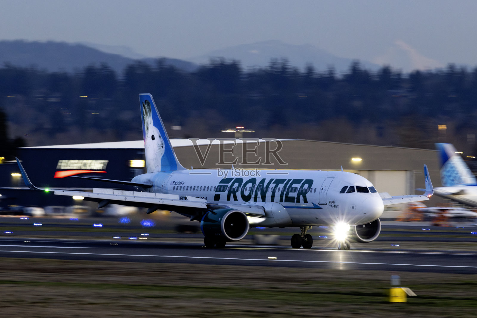 边疆航空杰克兔空客A320波特兰照片摄影图片