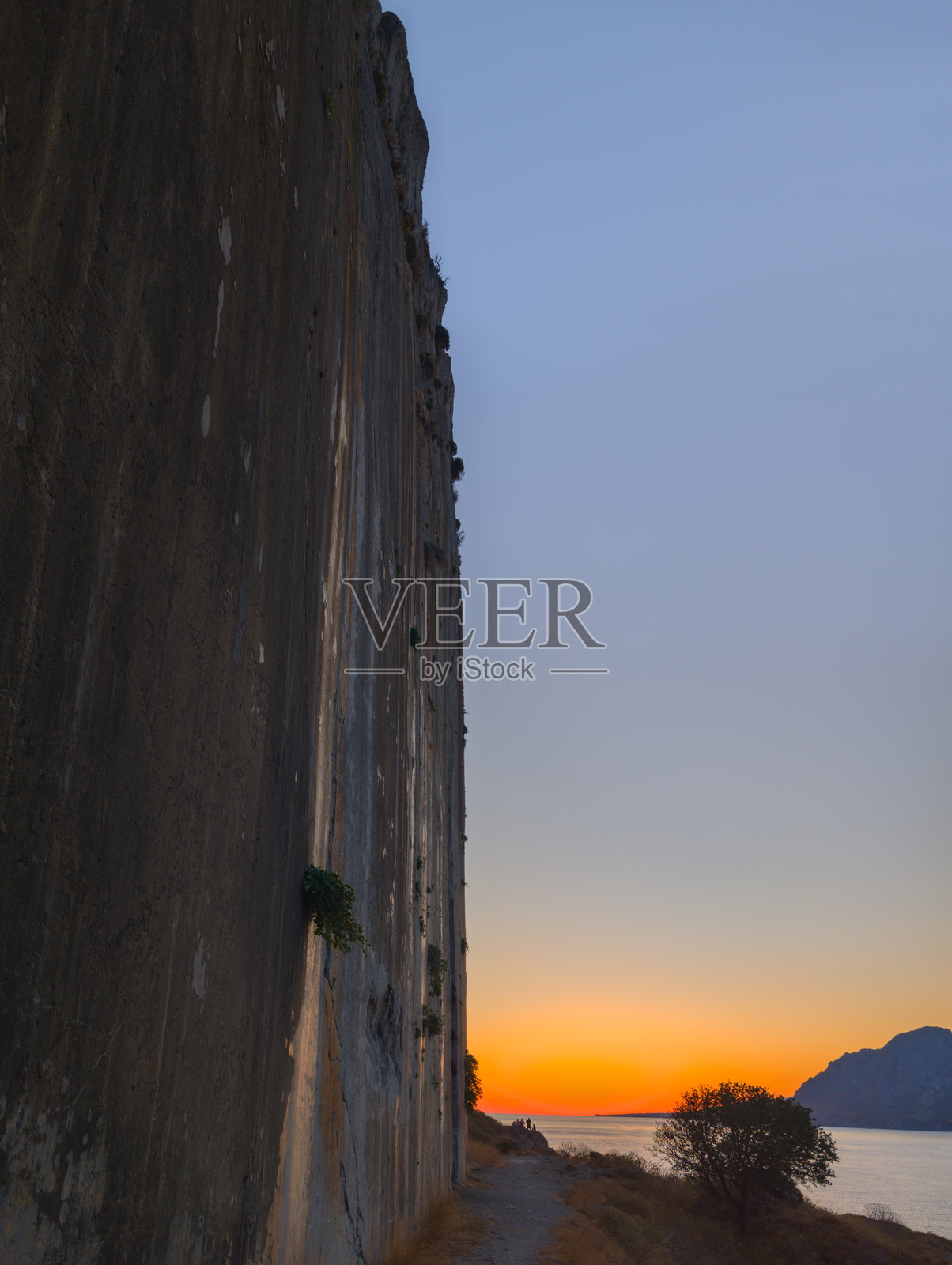 Plakias海湾（克里特岛，希腊）的日落照片摄影图片