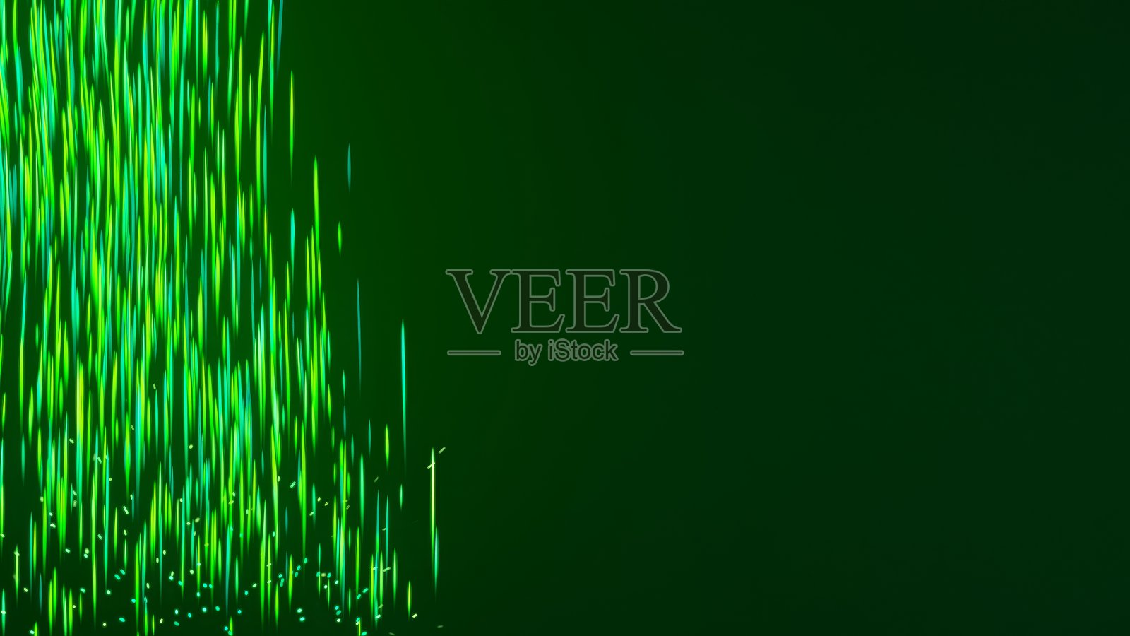 抽象矩阵流中的上升绿色数据流照片摄影图片