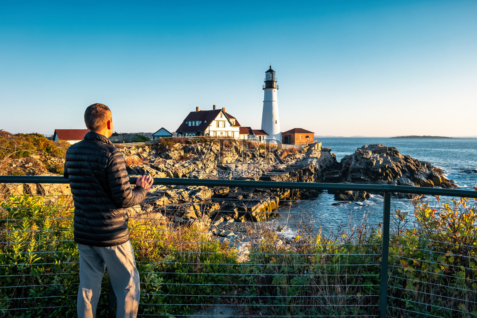 美国缅因州波特兰海滨灯塔旅行照片摄影图片