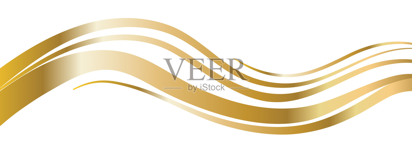 金色流动的丝带，高级曲线元素，用于宣传册的优雅矢量形状插画图片素材