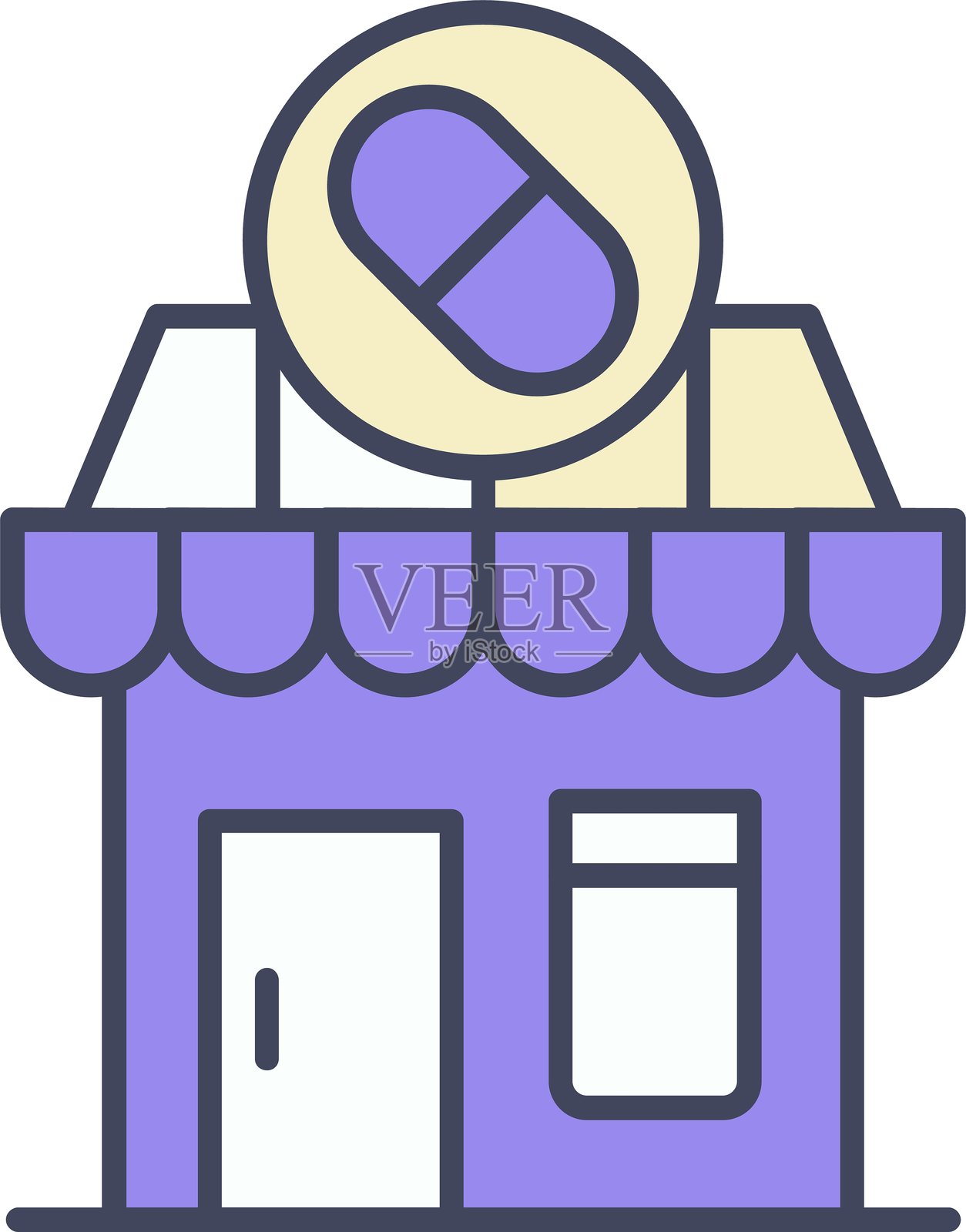 药店图标矢量元素插画图片素材