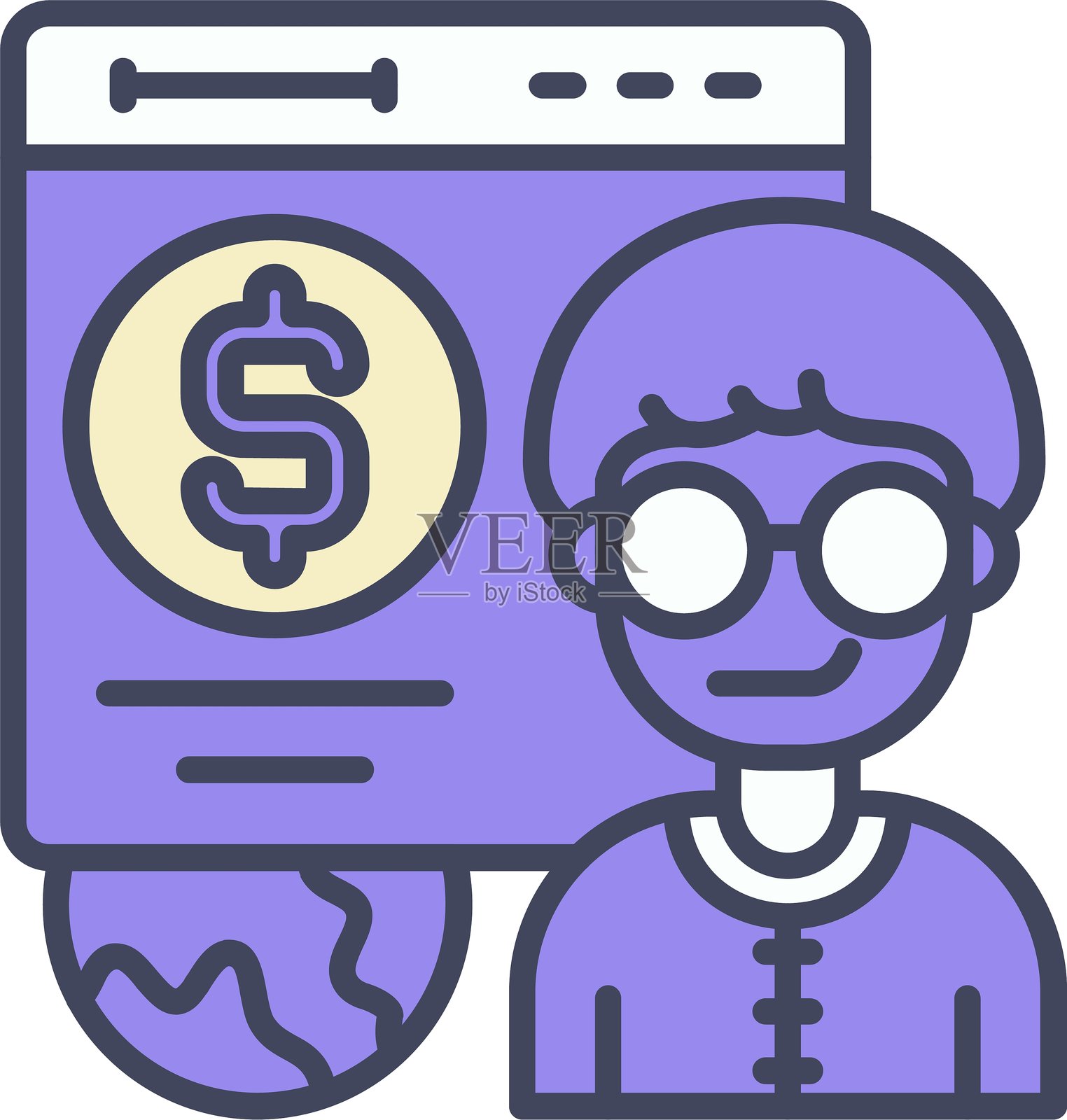 投资图标矢量元素插画图片素材