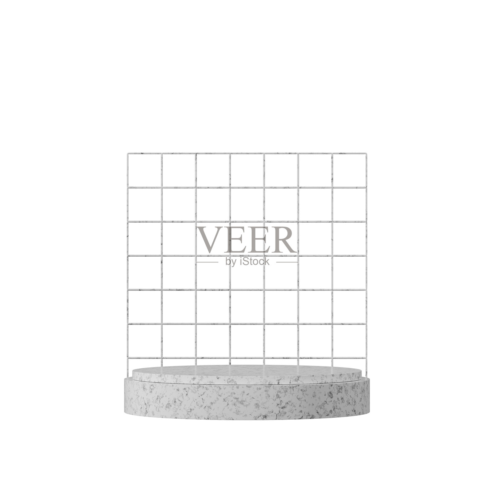 大理石纹理弧形圆柱体网格背景3D渲染模型模板照片摄影图片