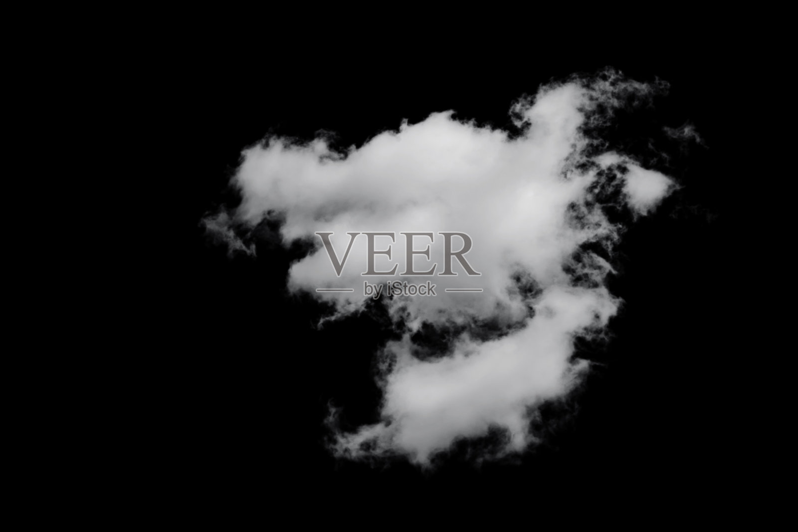 白色的蓬松云朵，黑色背景，剪贴画照片摄影图片