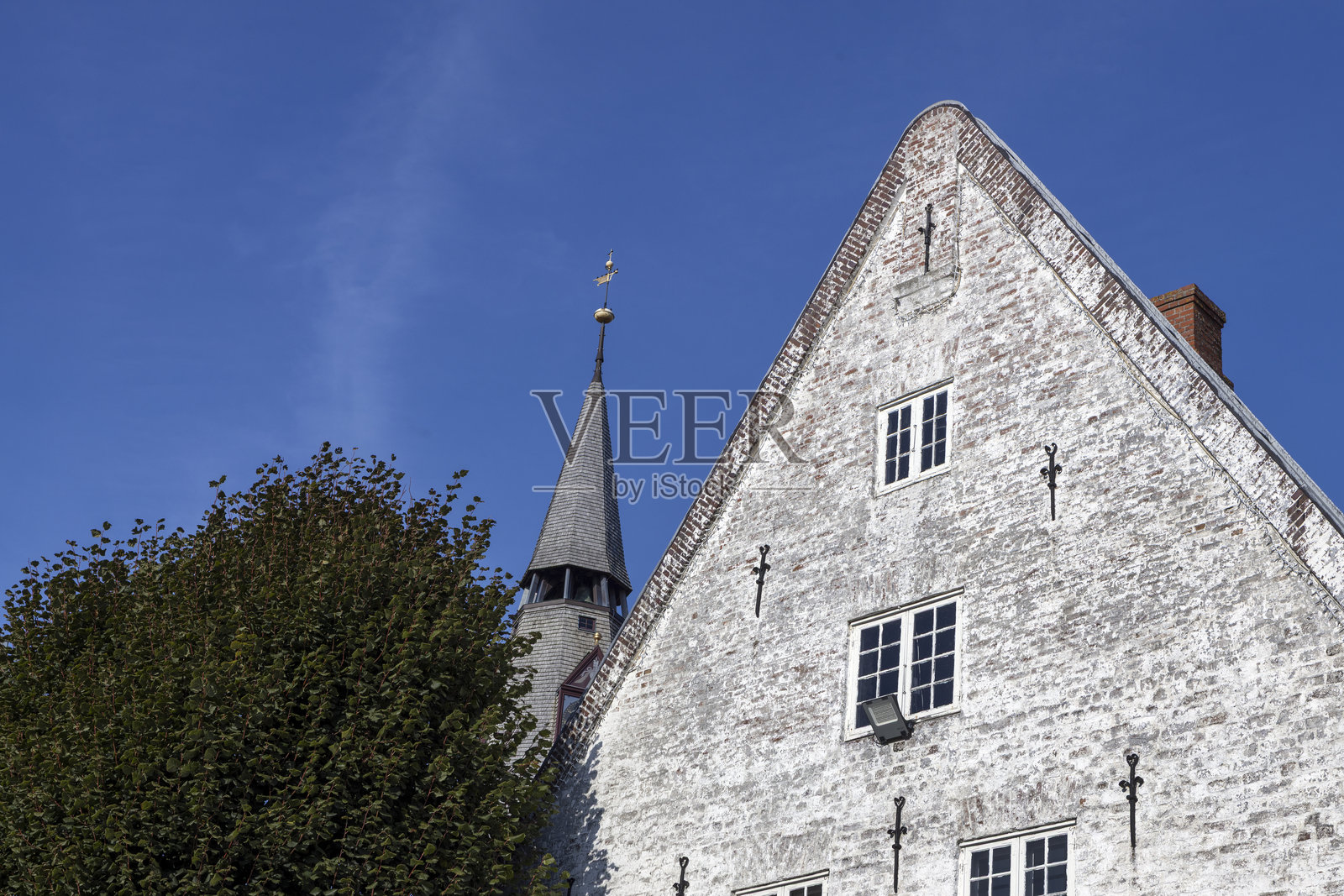 丹麦廷德的古老街区和街道照片摄影图片