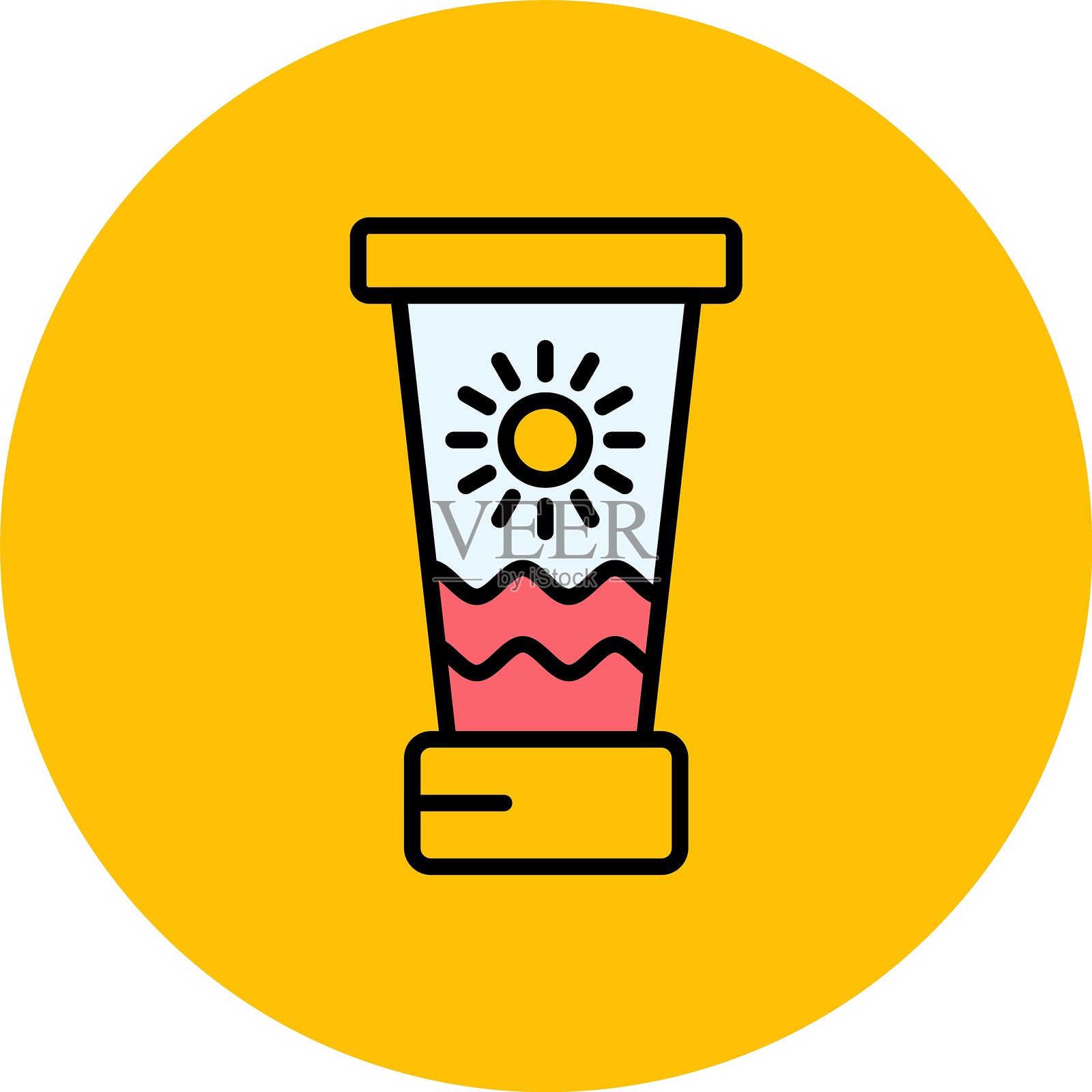 防晒霜新图标设计创意插画图片素材