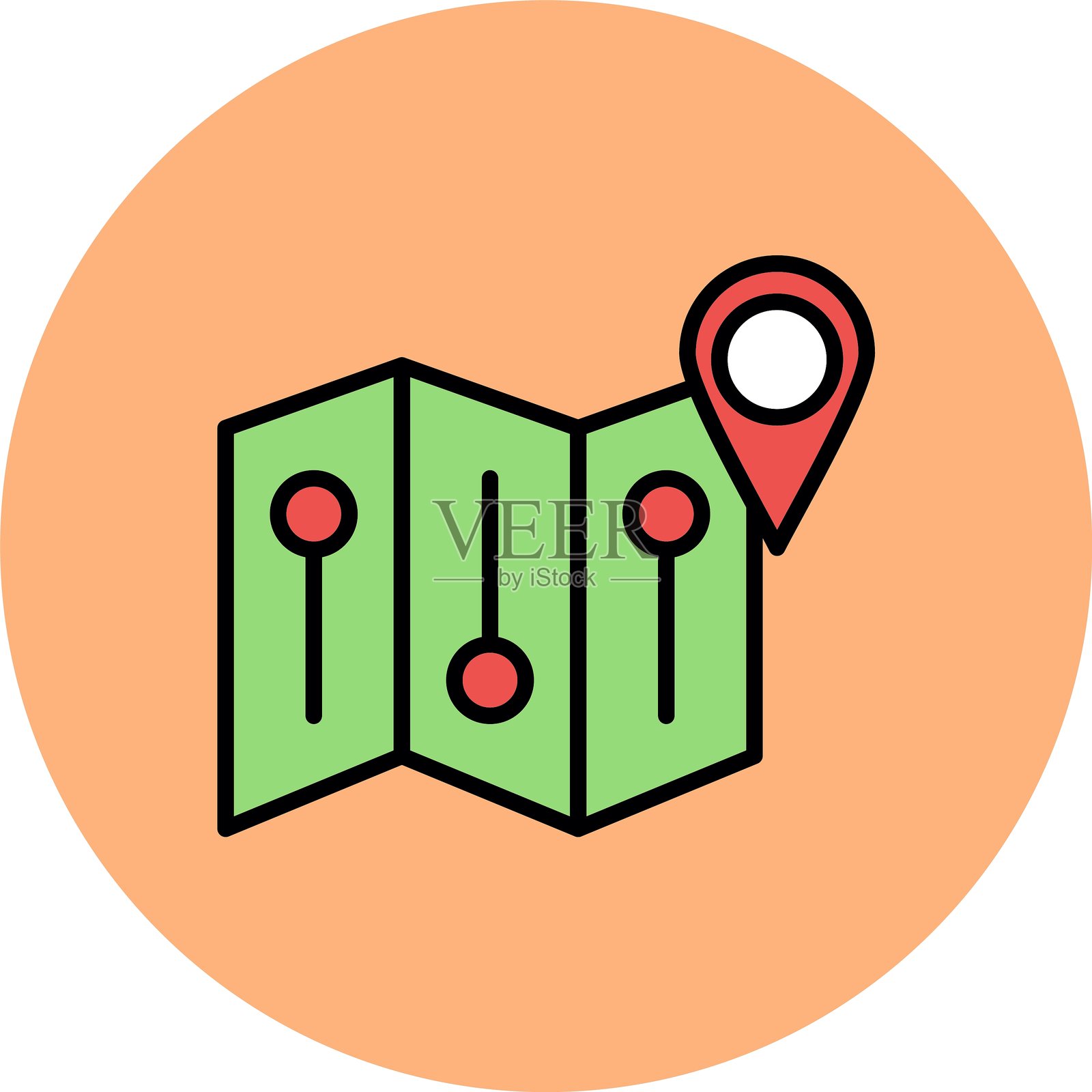 地图新图标设计创意插画图片素材