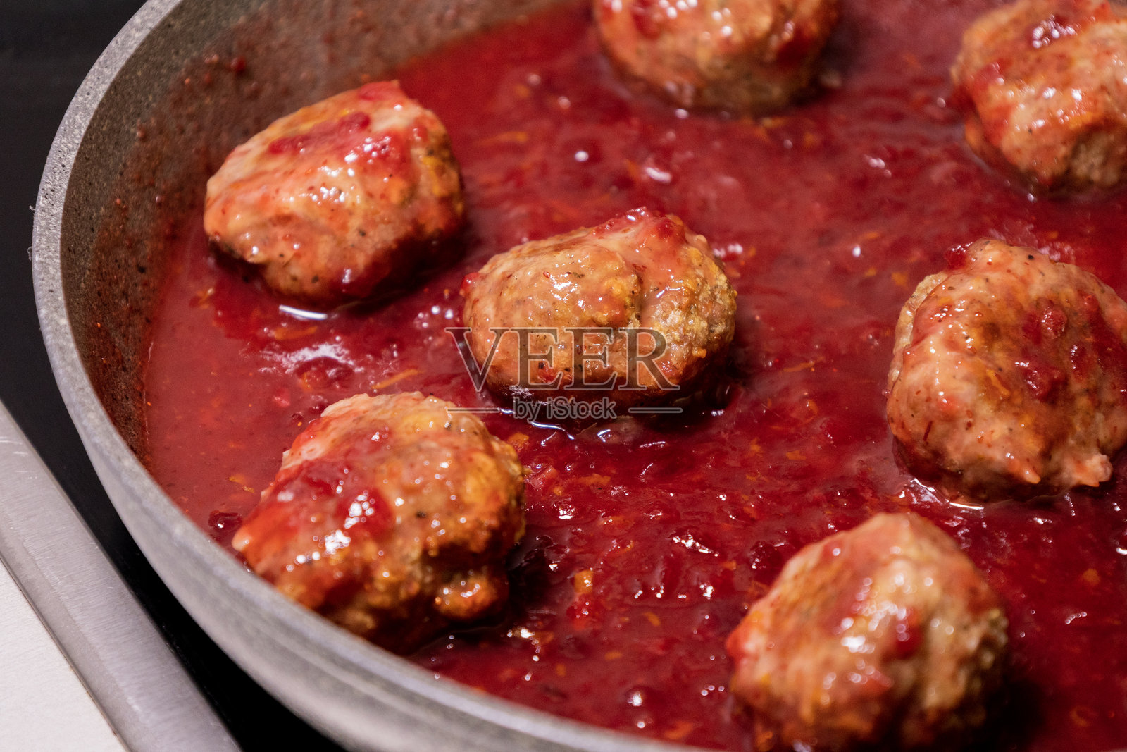 蔓越莓酱烤火鸡肉丸照片摄影图片
