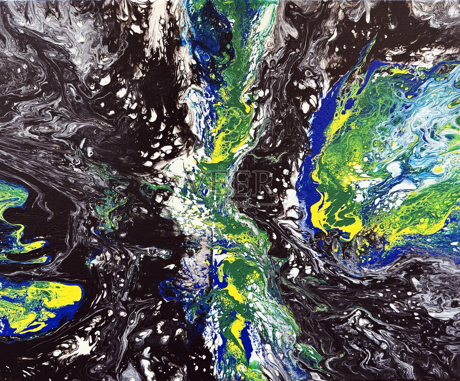 抽象丙烯颜料滴流画2025年11月照片摄影图片