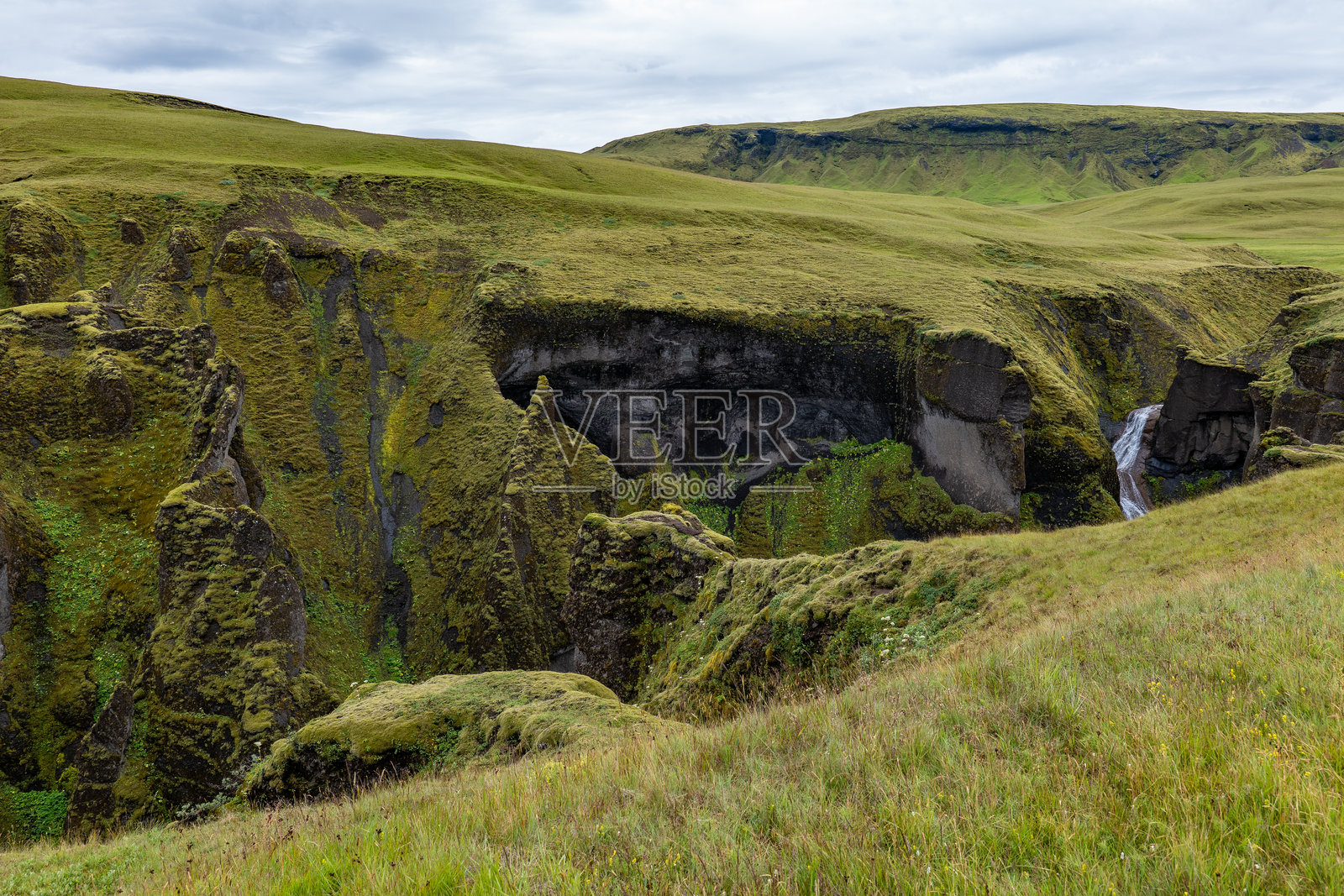冰岛的菲亚德拉峡谷和菲亚德拉河照片摄影图片