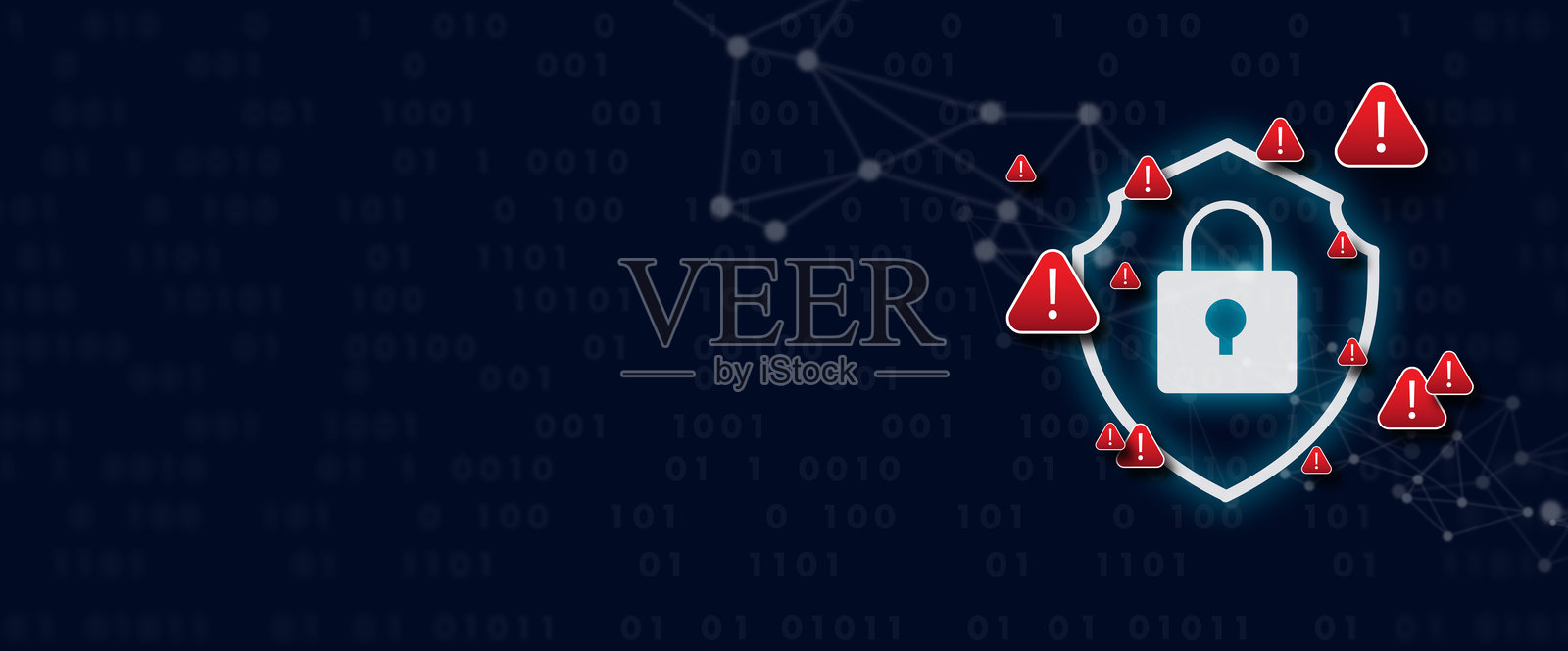 网络安全警告背景，数字安全系统警告，虚拟警报照片摄影图片