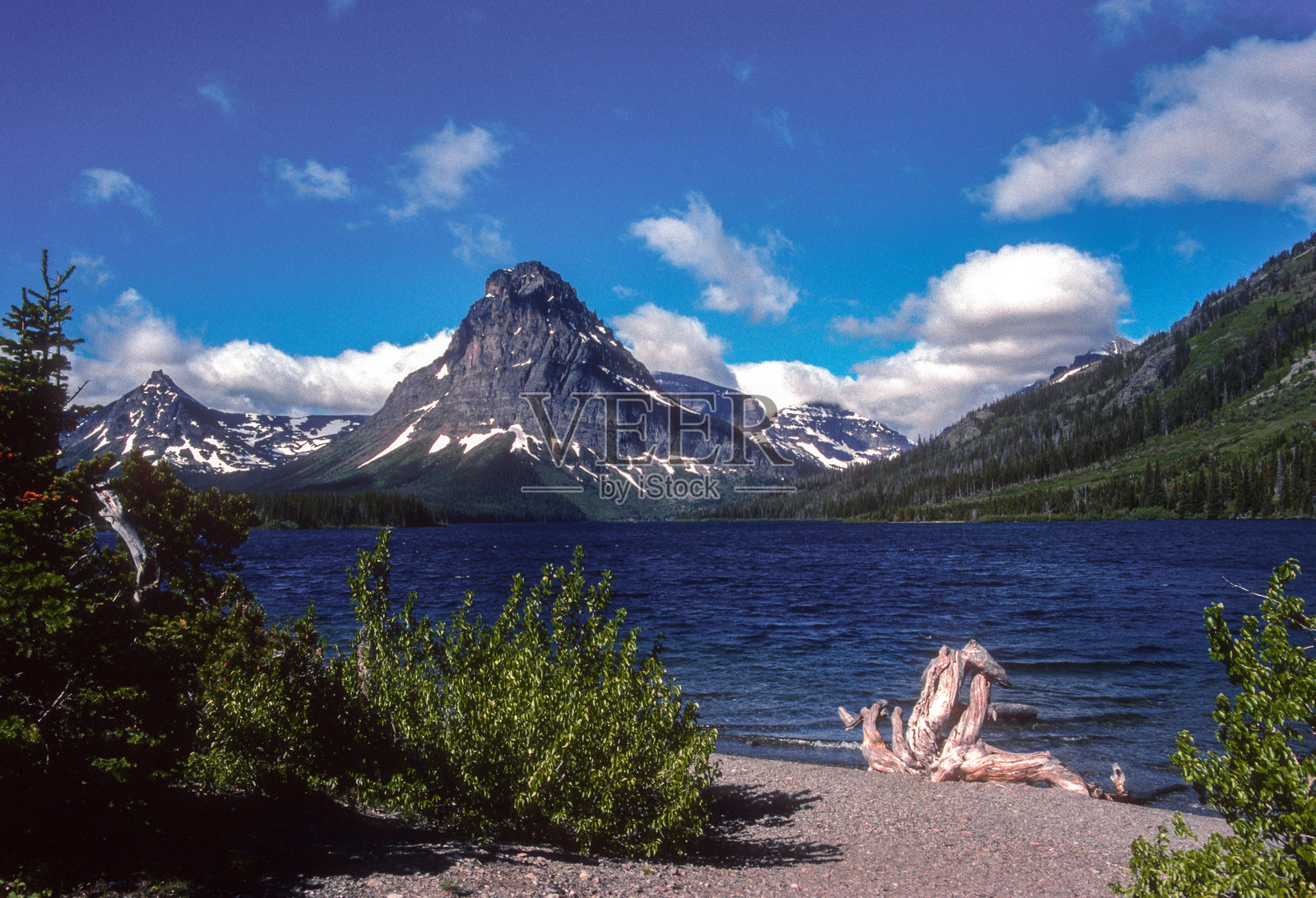 冰川国家公园 - 双 the Medicine 湖 - 1989照片摄影图片