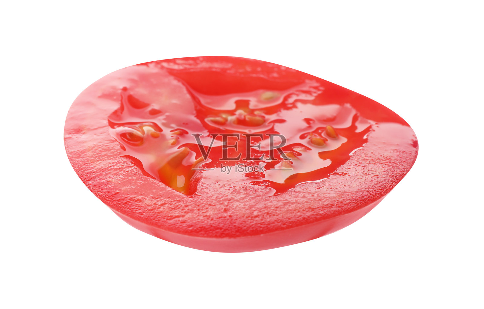 一块成熟的红番茄，孤立在白色背景上照片摄影图片