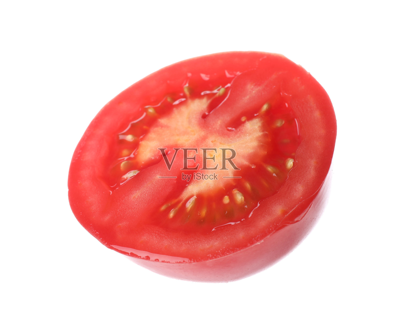 一块成熟的红番茄，孤立在白色背景上照片摄影图片