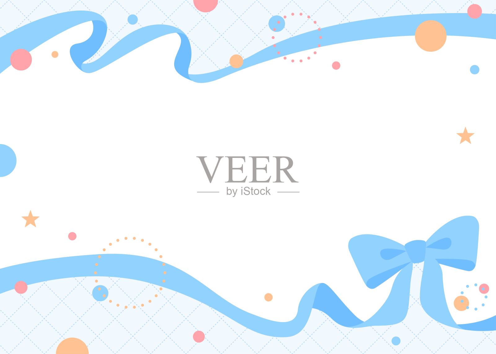 丝带装饰框架，圆形物体，流行设计插画图片素材