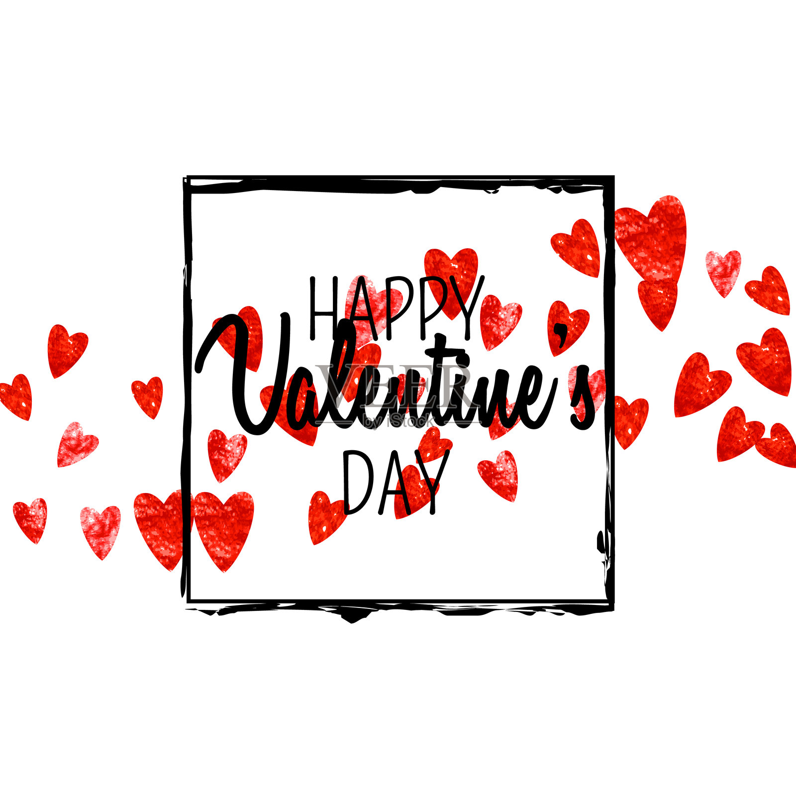 情人节促销礼花。女孩的装饰设计。特别相框。粉色艺术绘画。手绘插画庆生。玫瑰复古闪耀。情人节促销礼花。插画图片素材