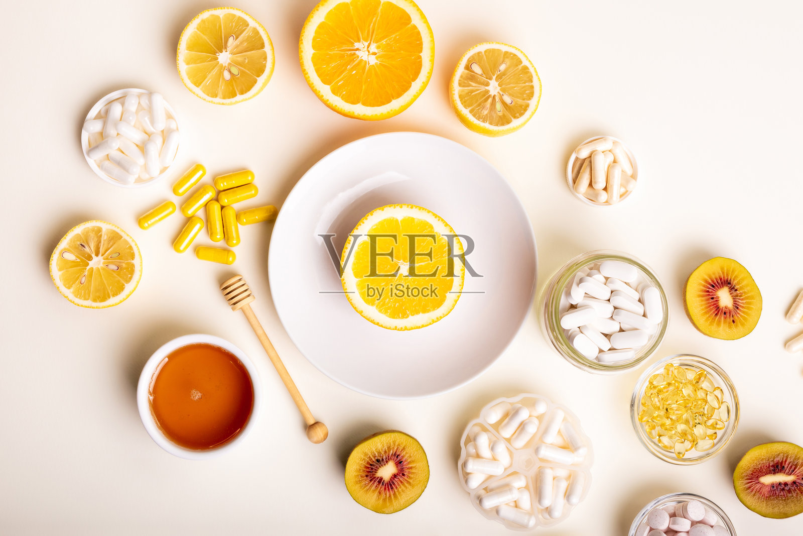 维生素与柑橘类水果照片摄影图片