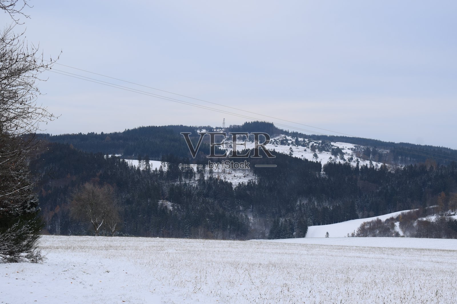 冬天的霍赫阿赫特，广角照片摄影图片