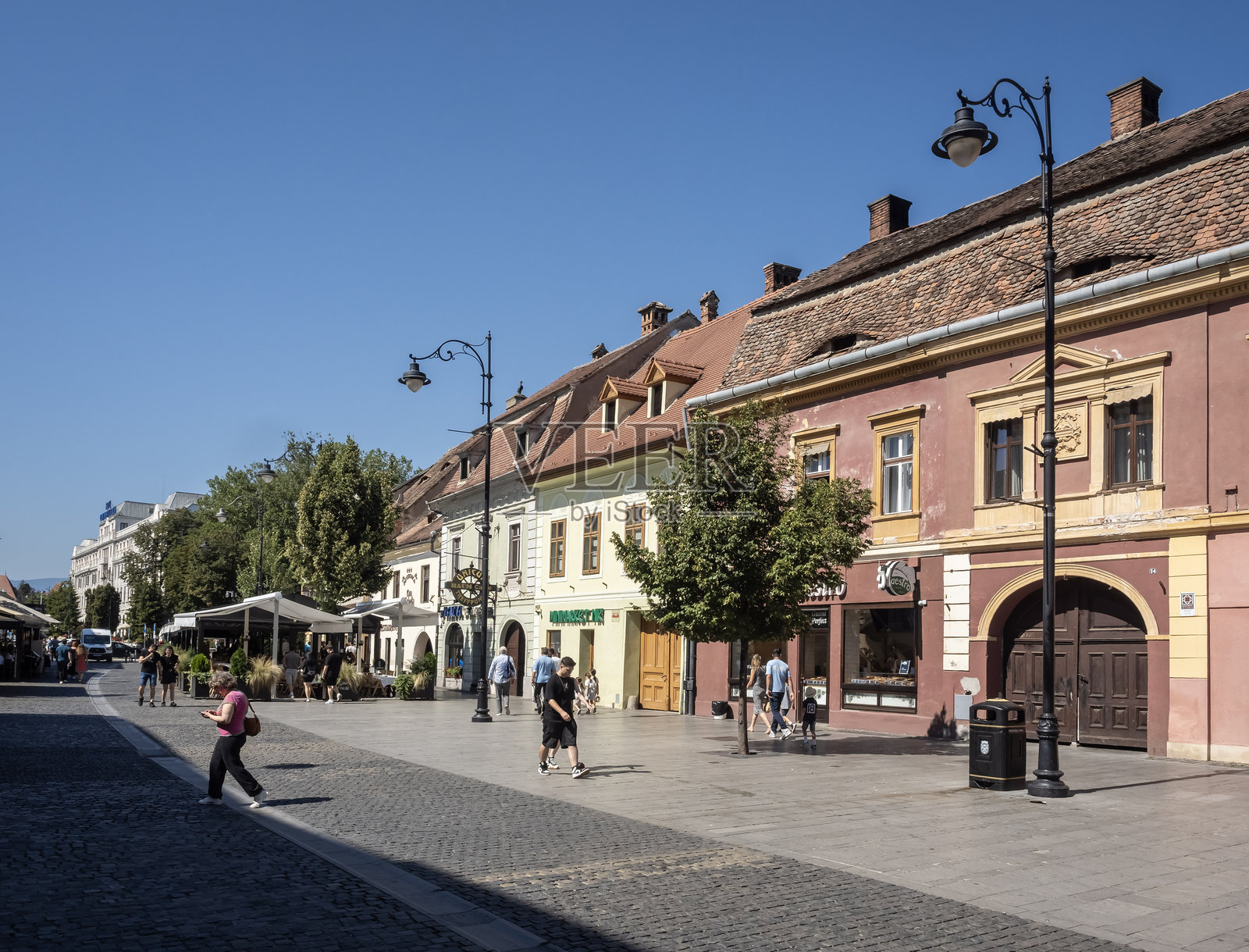 罗马尼亚特兰西瓦尼亚锡比乌的街景照片摄影图片