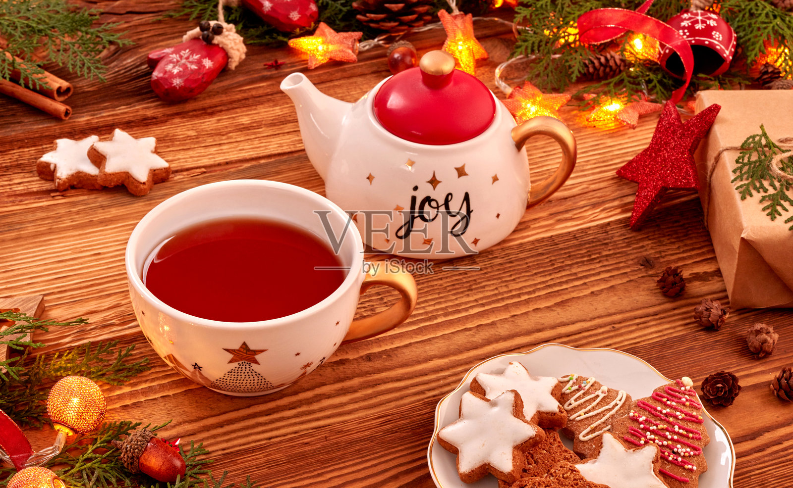 茶点与饼干，圣诞节概念照片摄影图片