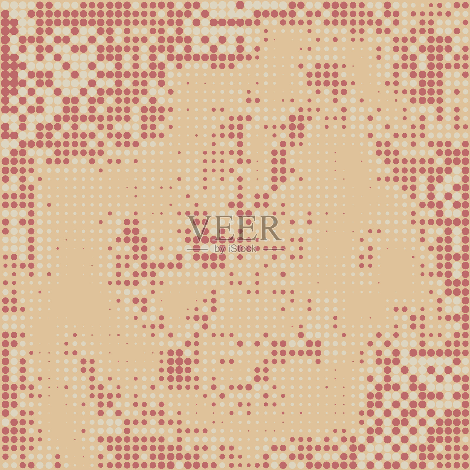 数字砖红色和棕色调的颗粒感纹理。半调点状背景。用于瓷砖印花的抽象纹理。矢量壁纸插画图片素材