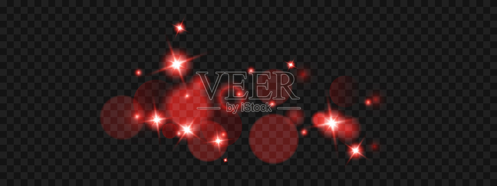 红色的散景灯光营造出温暖抽象的背景，带有柔和的闪光和发光粒子，非常适合节日设计和富有氛围感的假日构图，具有优雅的模糊效果。插画图片素材