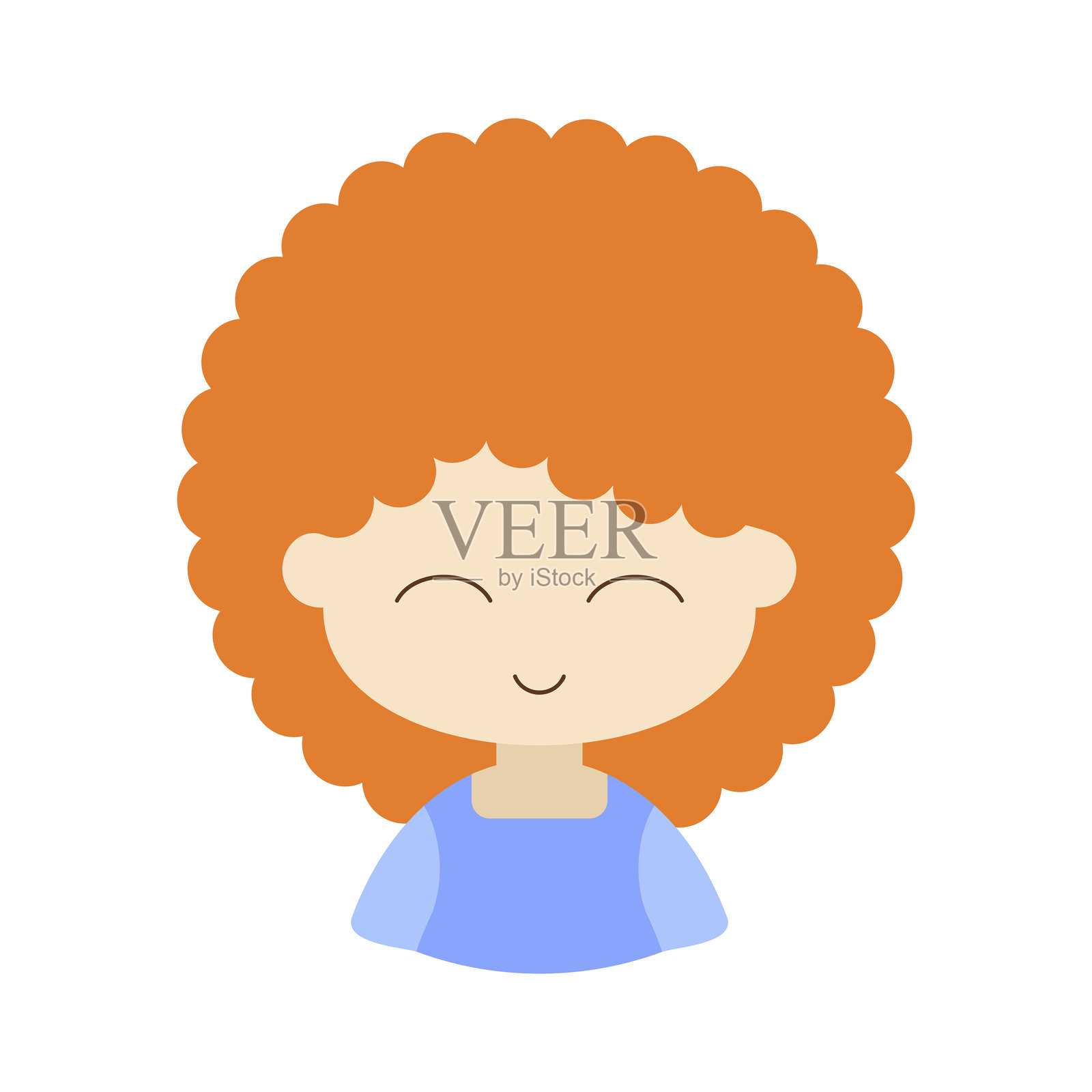 拥有非洲发型的年轻性感女性头像插画图片素材