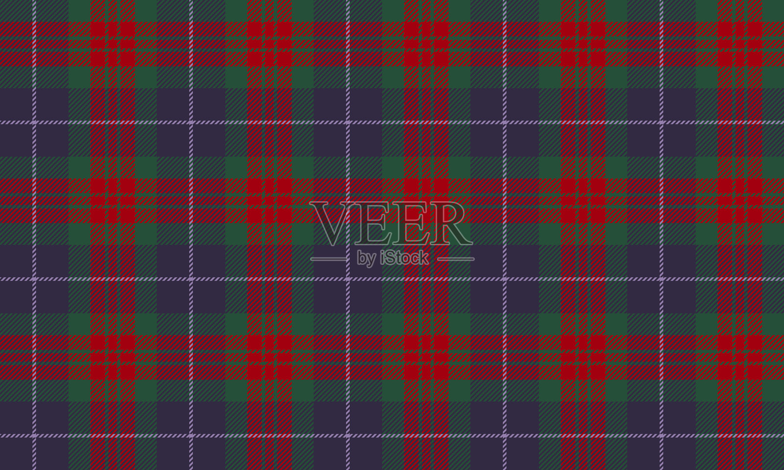 无缝格纹图案，紫色、绿色、红色，现代大胆风格，用于时尚设计、服装、裙子、裤子、连衣裙，矢量插画。插画图片素材