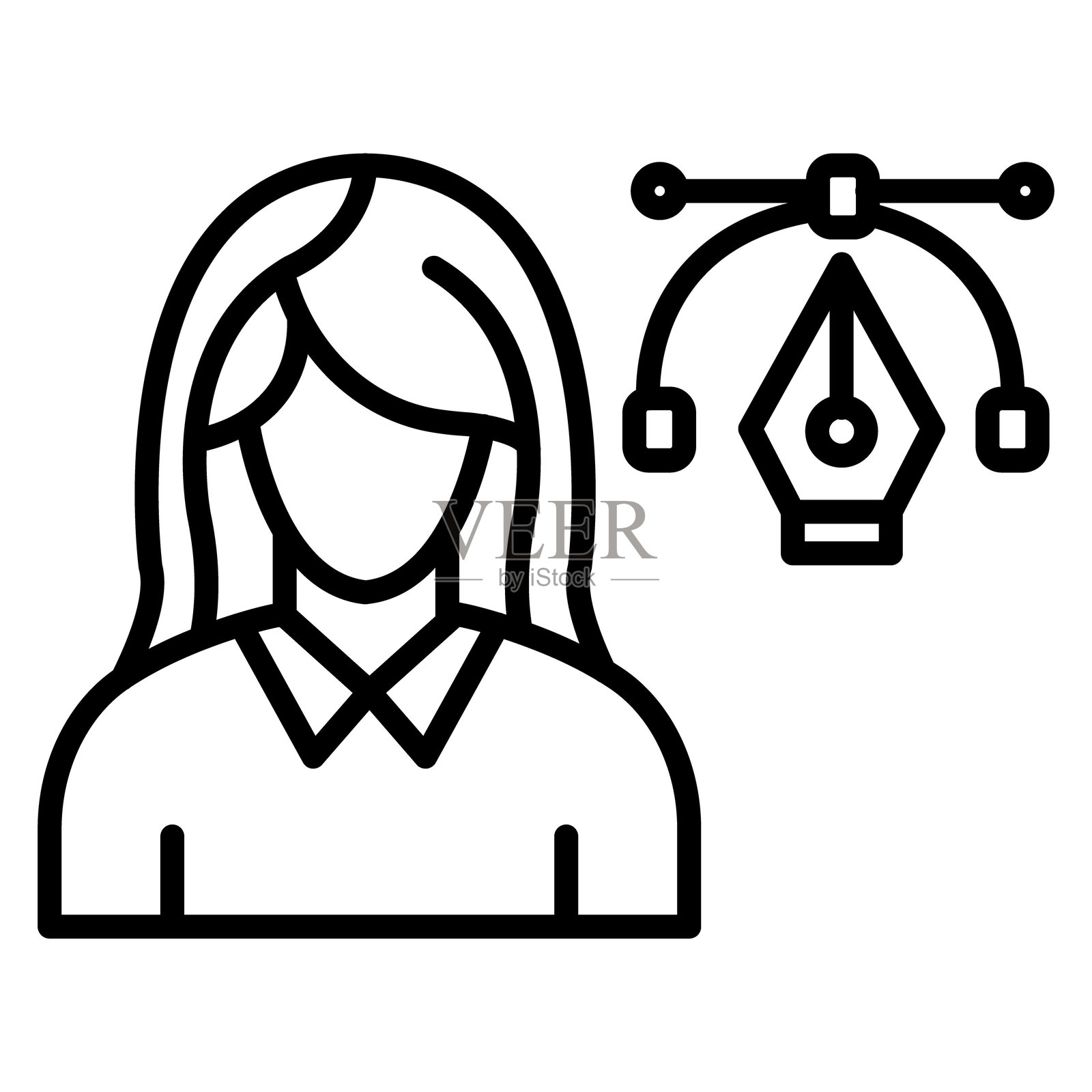 设计师女性矢量图标插画图片素材